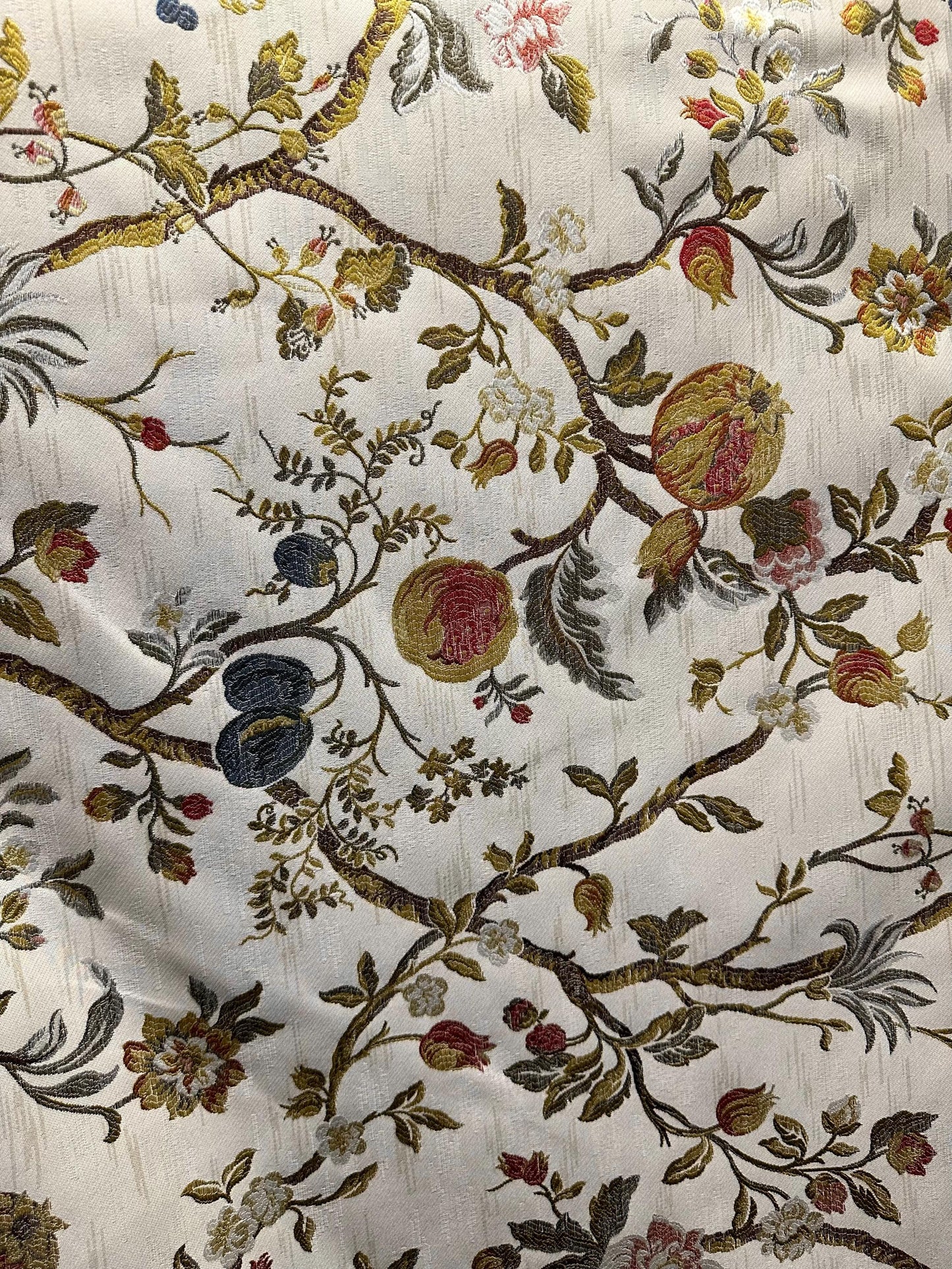 BEIGE Multicolor Floral Upholstery Drapery Brocade Fabric (56 in.) Sold By The Yard