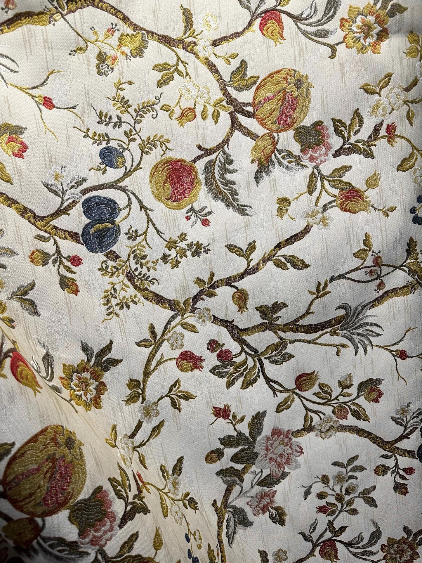 BEIGE Multicolor Floral Upholstery Drapery Brocade Fabric (56 in.) Sold By The Yard