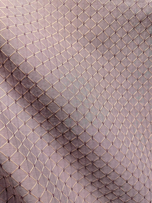 Dark Lavender Beige Diamond Chenille Upholstery Brocade Fabric (54 in.) Sold By The Yard