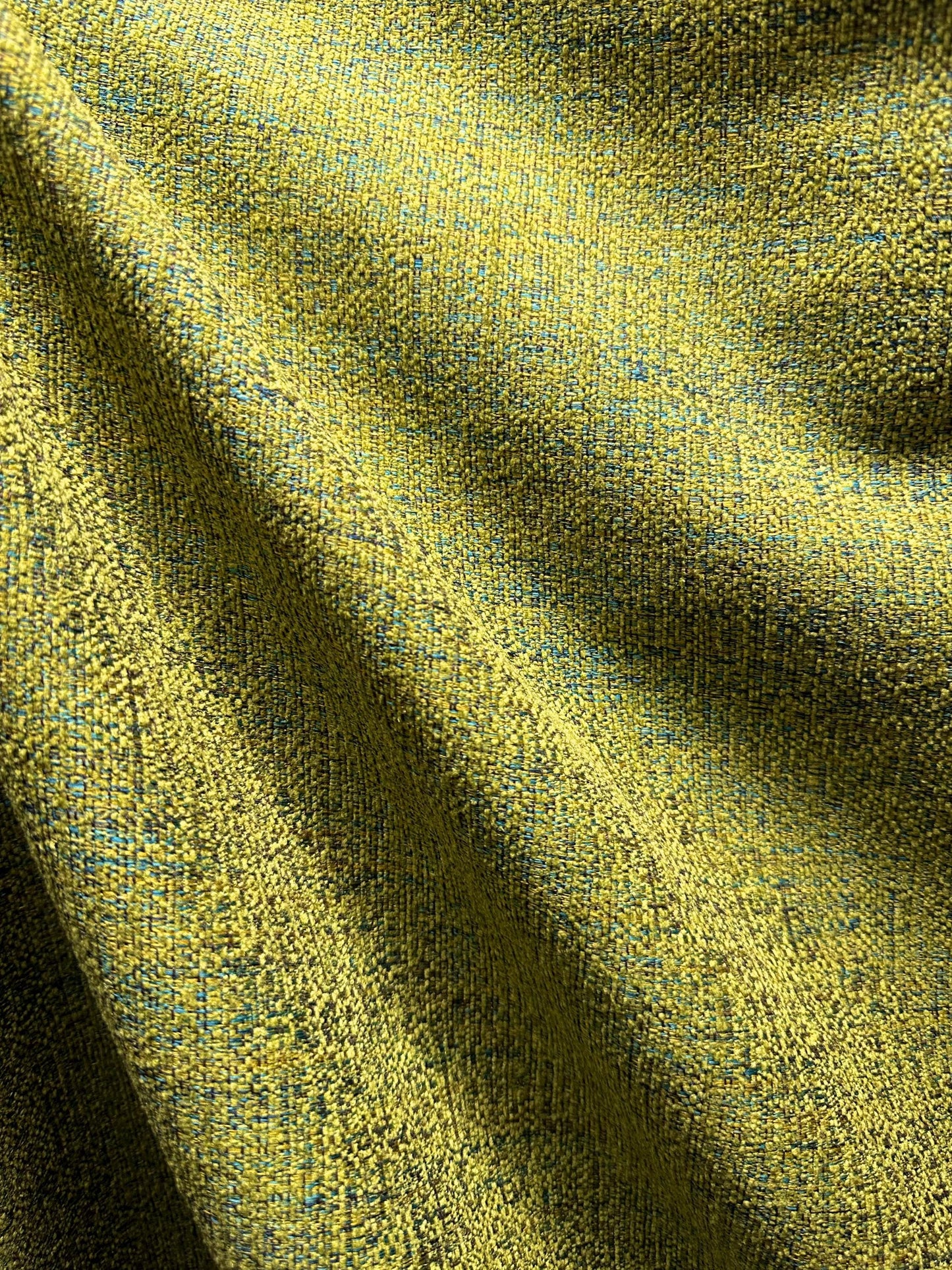 Light Green Blue Gold Chenille Velvet Upholstery Drapery Fabric (54 in.) Sold By The Yard