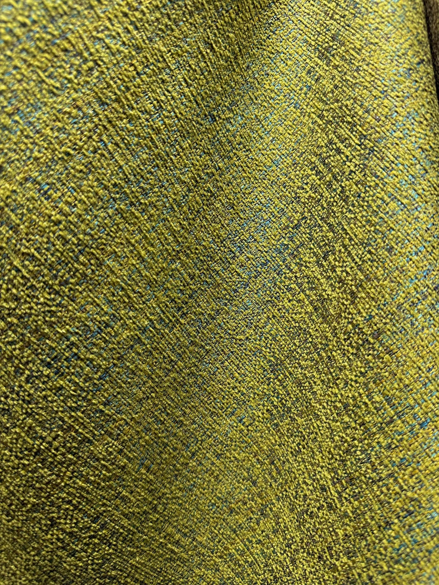 Light Green Blue Gold Chenille Velvet Upholstery Drapery Fabric (54 in.) Sold By The Yard