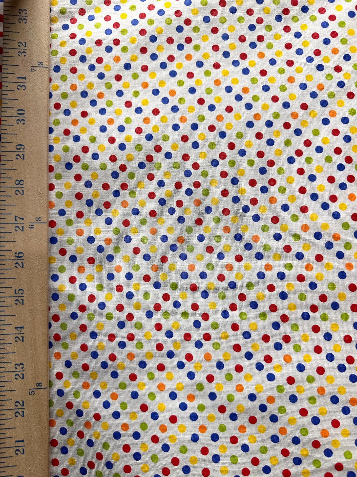 White Multicolor Small Polka Dot 100% Cotton Fabric (45 in.) Sold By The Yard