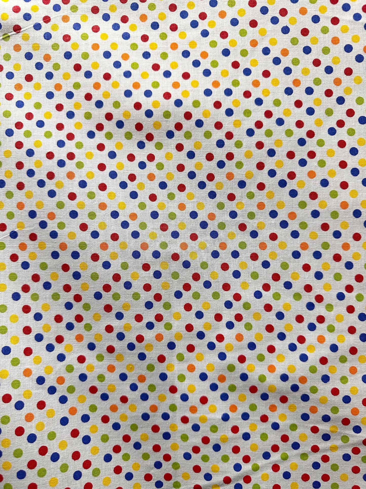 White Multicolor Small Polka Dot 100% Cotton Fabric (45 in.) Sold By The Yard
