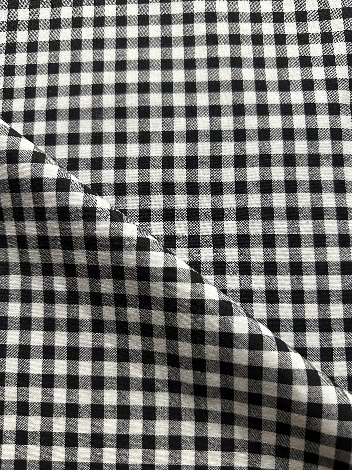 Black White Checkered Plaid 100% Cotton Fabric (45 in.) Sold By The Yard
