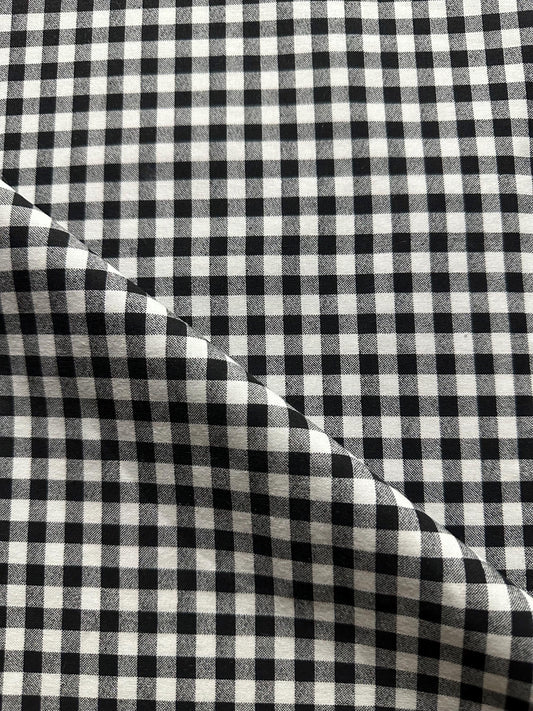 Black White Checkered Plaid 100% Cotton Fabric (45 in.) Sold By The Yard