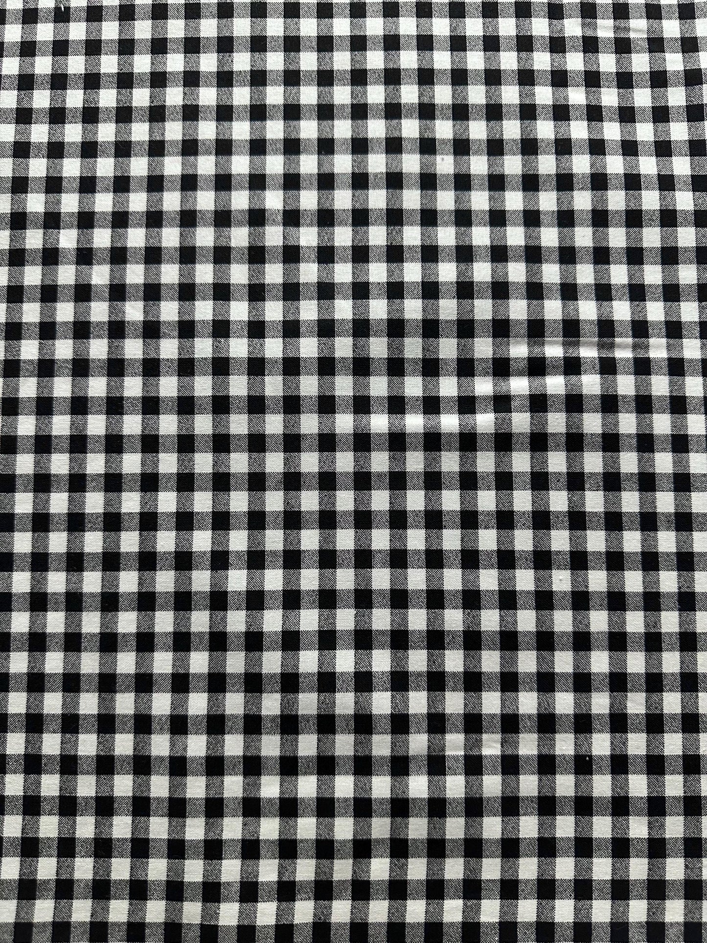 Black White Checkered Plaid 100% Cotton Fabric (45 in.) Sold By The Yard