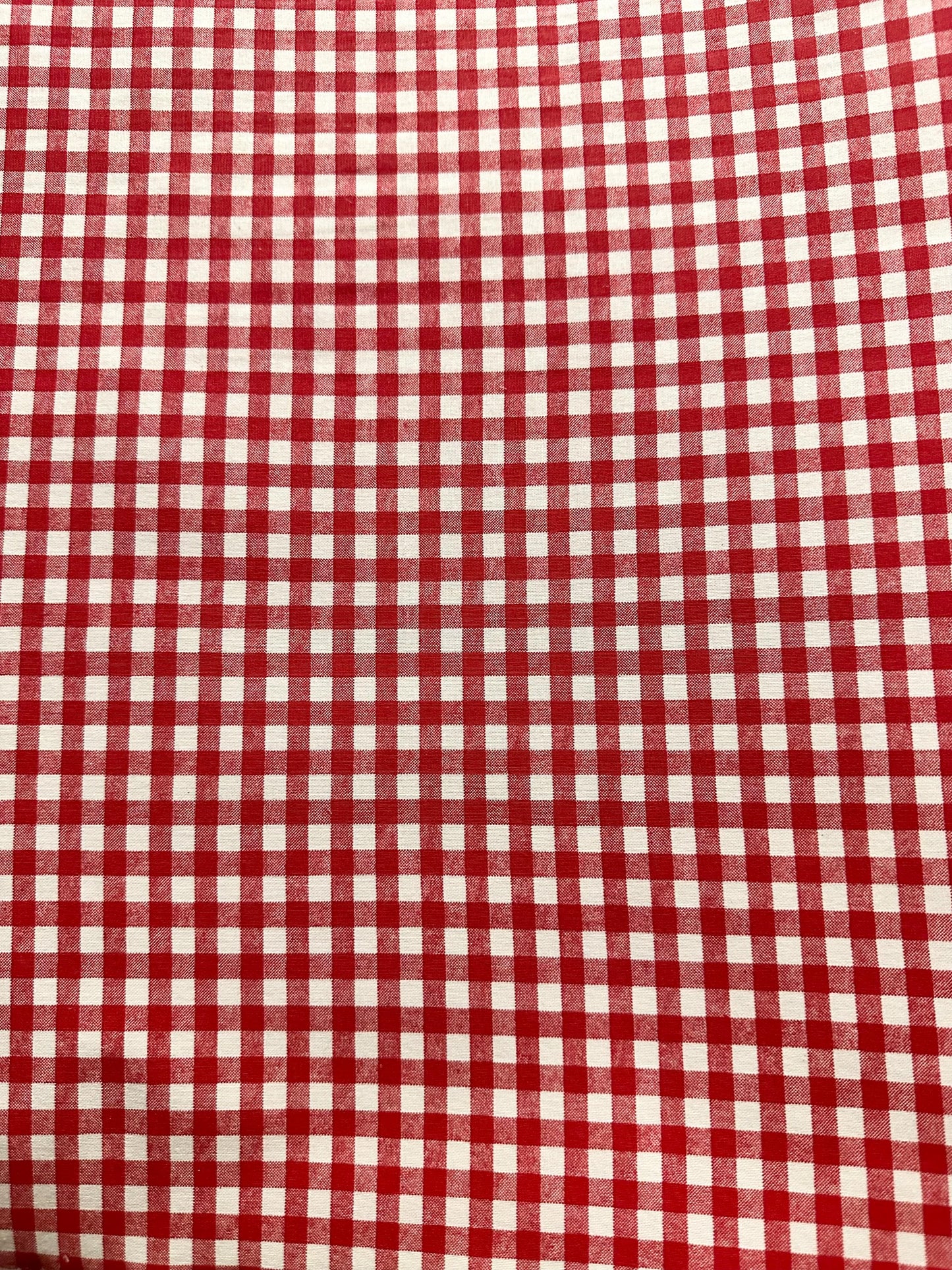 Red White Checkered Plaid 100% Cotton Fabric (45 in.) Sold By The Yard