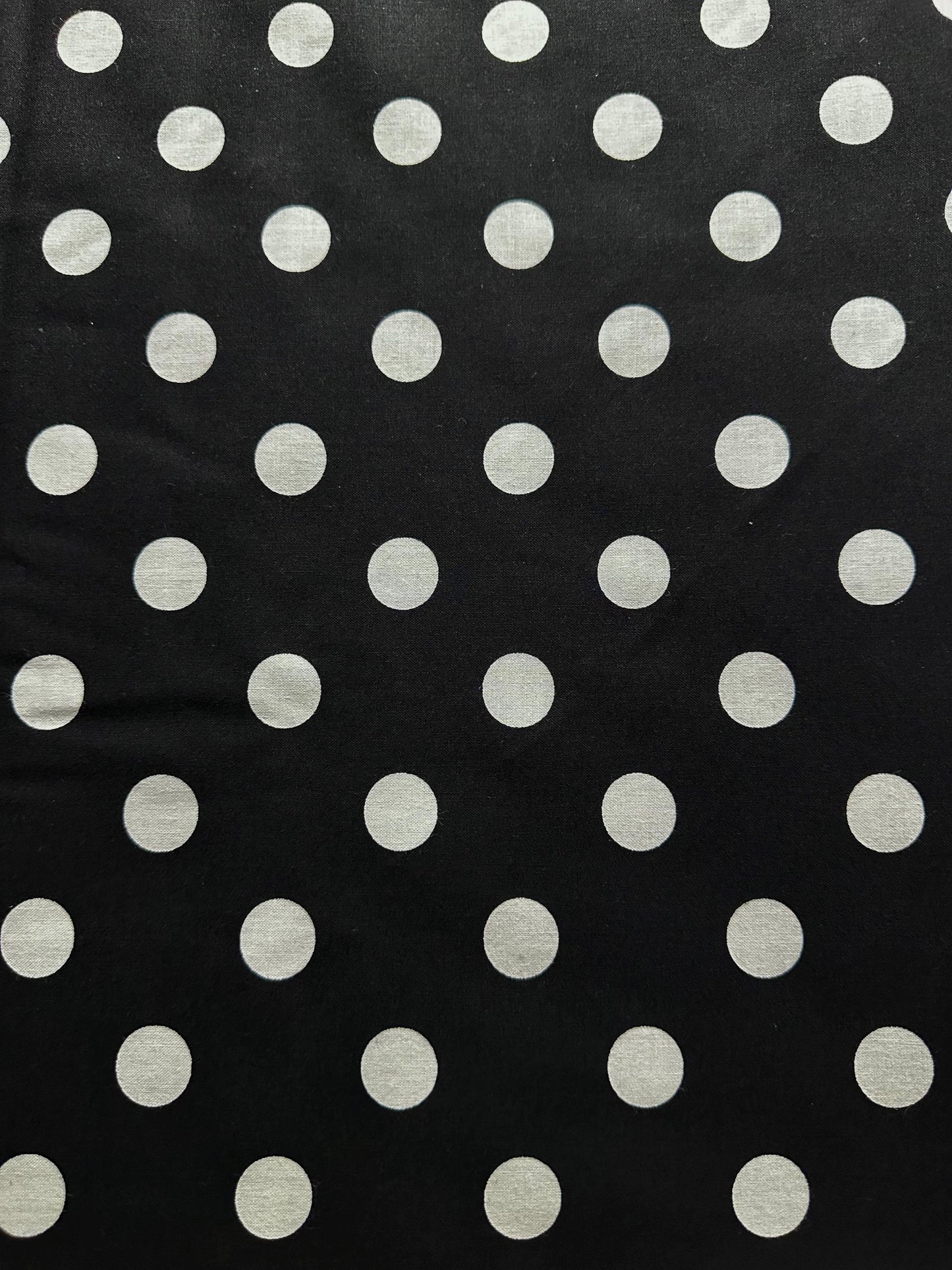 Black White Large Polka Dot 100% Cotton Fabric (45 in.) Sold By The Yard