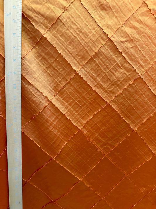 Yellow Orange Diamond Embroidered Taffeta Fabric (60 in.) Sold By The Yard