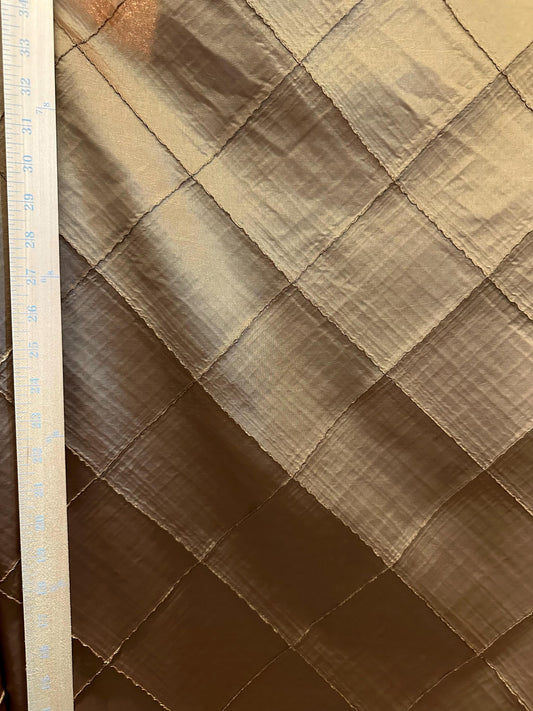 Bronze Gold Diamond Embroidered Taffeta Fabric (60 in.) Sold By The Yard