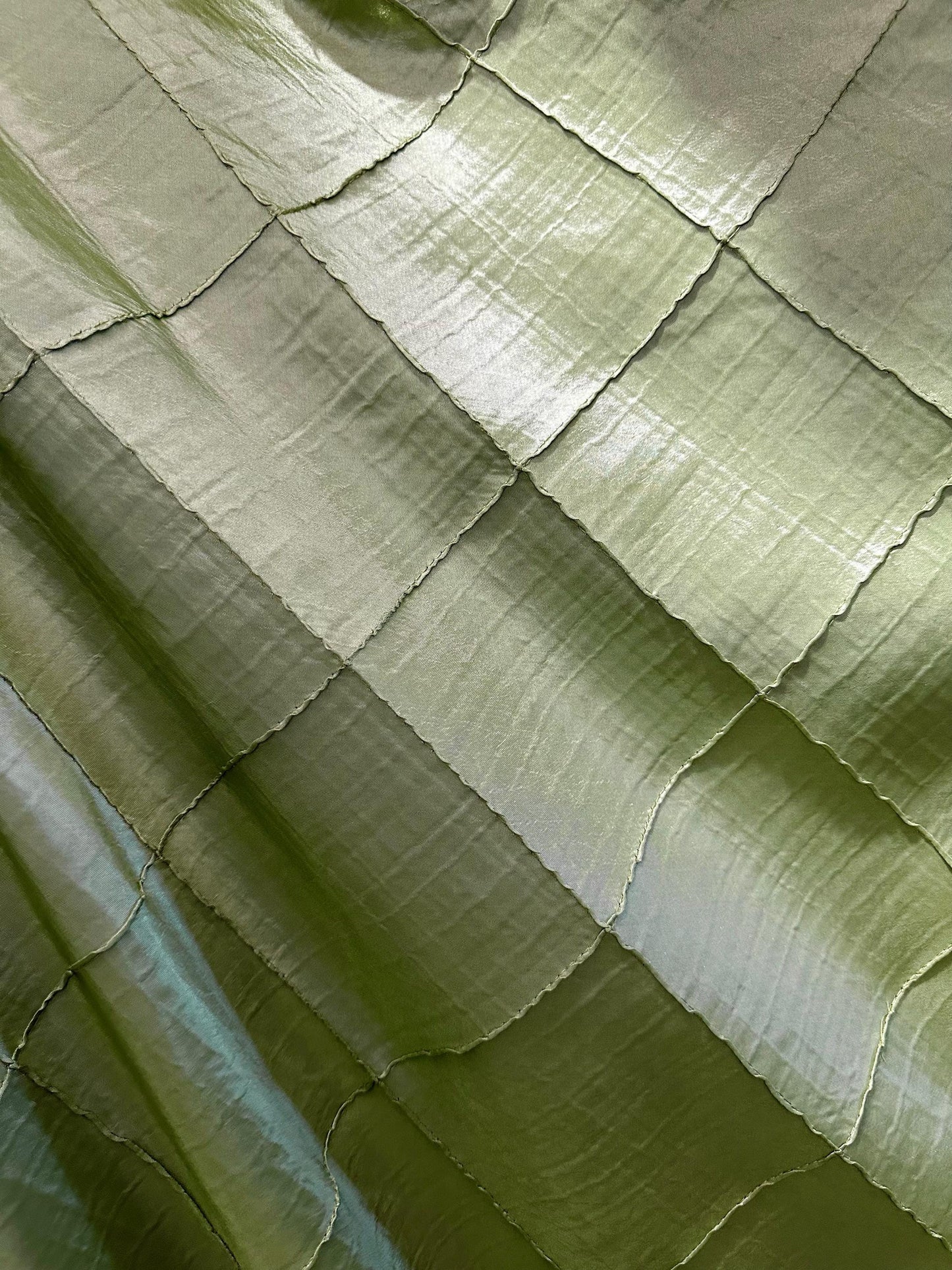 Light Sage Diamond Embroidered Taffeta Fabric (60 in.) Sold By The Yard