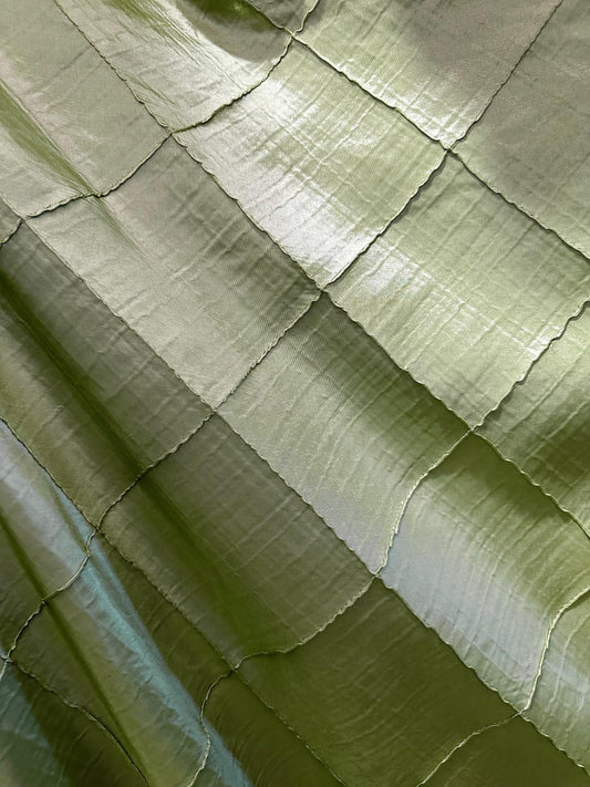 Light Sage Diamond Embroidered Taffeta Fabric (60 in.) Sold By The Yard
