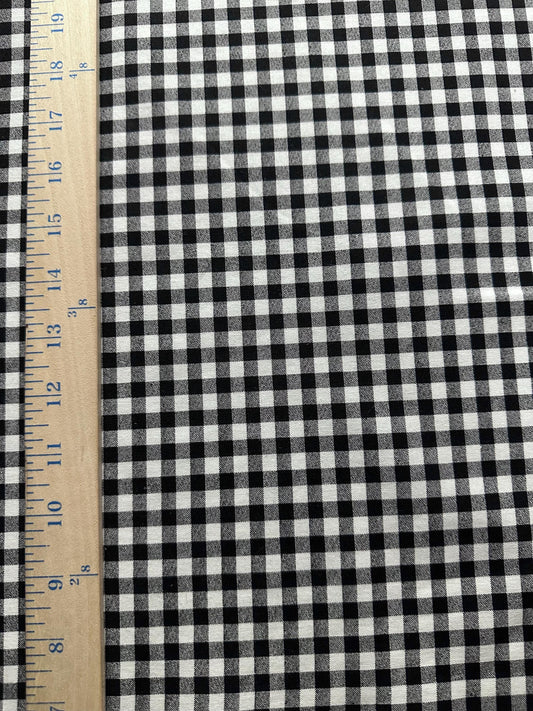 Black White Checkered Plaid 100% Cotton Fabric (45 in.) Sold By The Yard