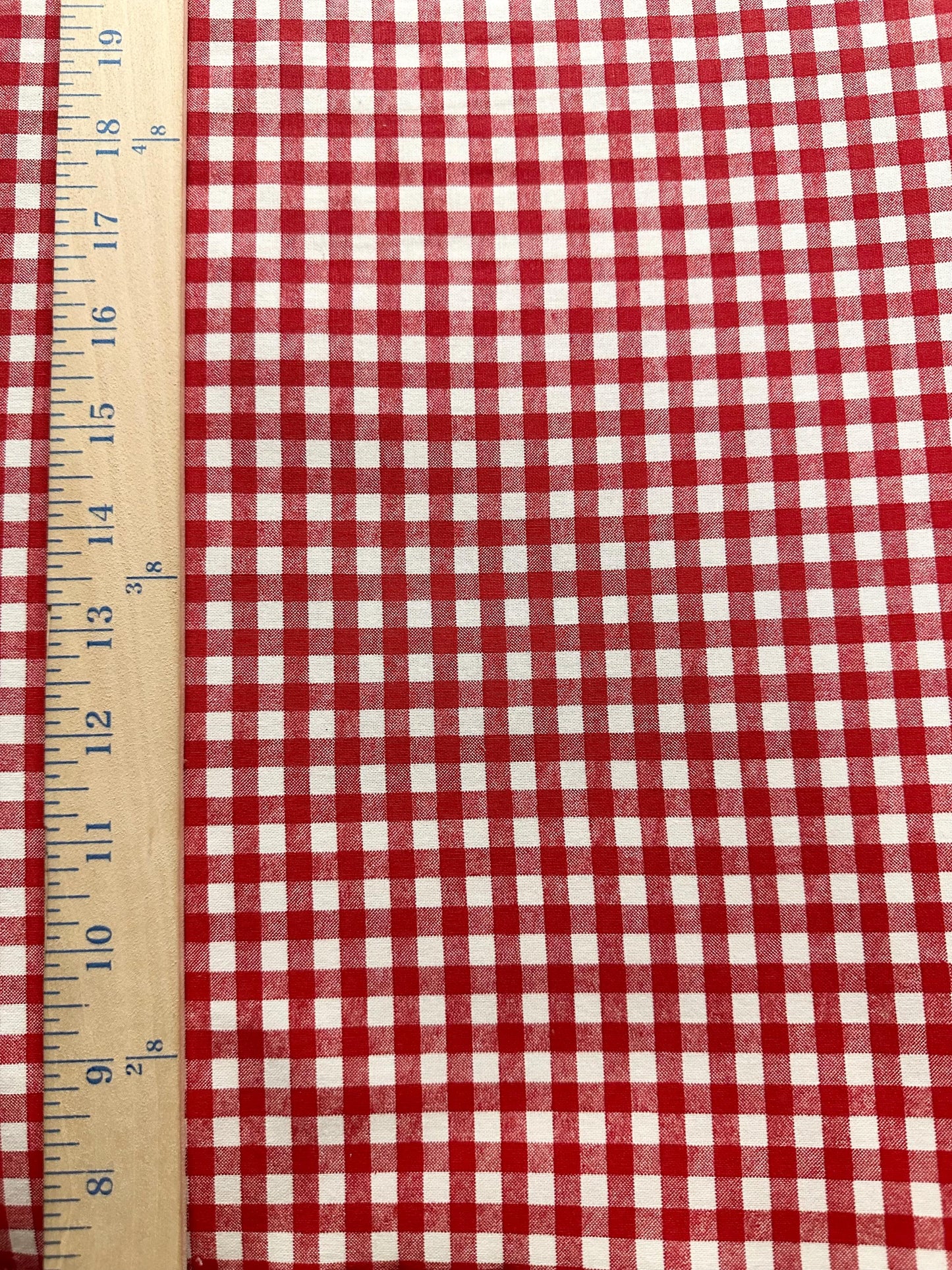 Red White Checkered Plaid 100% Cotton Fabric (45 in.) Sold By The Yard