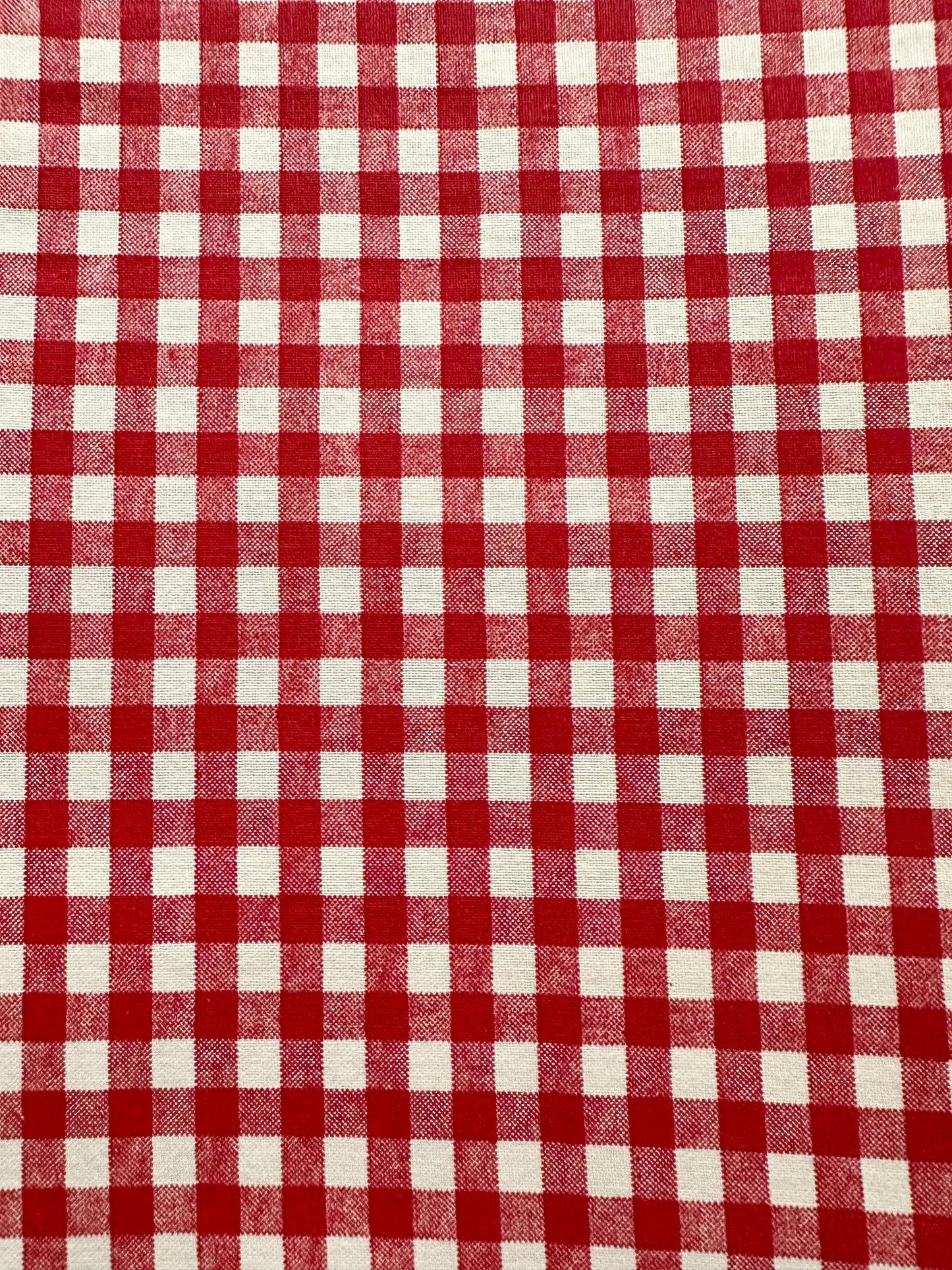 Red White Checkered Plaid 100% Cotton Fabric (45 in.) Sold By The Yard