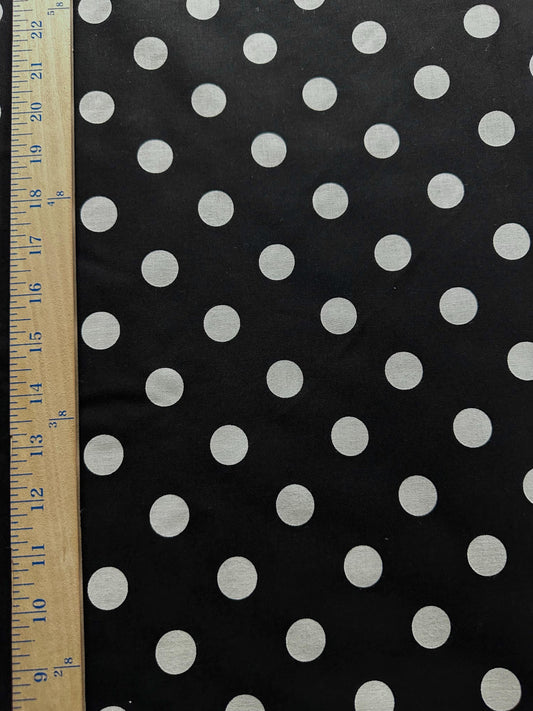 Black White Large Polka Dot 100% Cotton Fabric (45 in.) Sold By The Yard