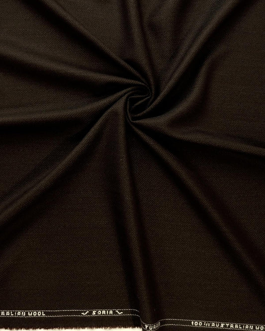 DARK BROWN 100% Australian Worsted Wool Super 100s Suiting Fabric (60 in.) Sold By The Yard