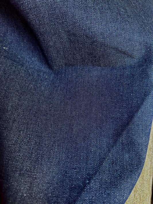 DARK BLUE Medium Heavy Weight Non Stretch Denim Fabric (72 in.) Sold By The Yard